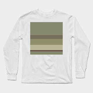 A well-made composition of Purplish Brown, Grey Brown, Camouflage Green, Sage and Brown Grey stripes. Long Sleeve T-Shirt